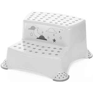 Dvojstupínek k WC/umyvadlu "Moon", White 1ks