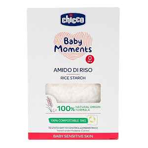 CHICCO Škrob dětský rýžový do koupele zklidňující Baby Moments Sensitive 100 % bio 250g