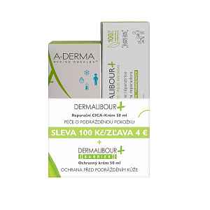 A-Derma Dermalibour+ BARRIER Ochranný krém + Reparační CICA-Krém 50 ml + 50 ml