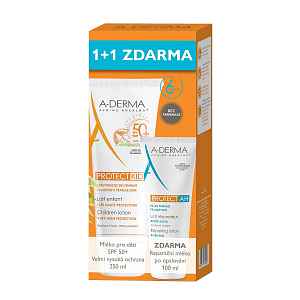 A-Derma Protect Mléko pro děti SPF50+ 250 ml + Mléko po opalování 100 ml