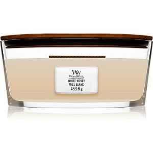 Woodwick White Honey vonná svíčka s dřevěným knotem (hearthwick) 453,6 g