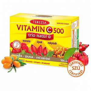 TEREZIA Vitamin C 500 mg trio natur+ 60 kapslí