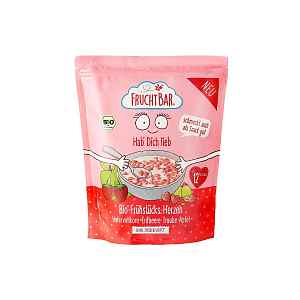 FruchtBar BIO Cereálie srdíčka s jahodami, hroznovým vínem a jablkem 125 g