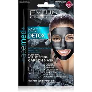 EVELINE Facemed Matt Detox pleťová maska 8v1 2x5ml