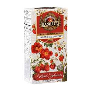 BASILUR Fruit Strawberry & Raspberry ovocný čaj 25 sáčků
