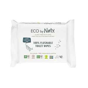ECO by Naty Vlhčené splachovatelné ubrousky bez vůně 42 ks