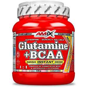 AMIX L-Glutamine + BCAA - powder, Lesní ovoce, 530g