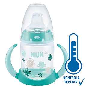 NUK FC lahvička na učení s kontrolou teploty 150 ml tyrkysová