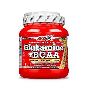 AMIX L-Glutamine + BCAA - powder, Pomeranč, 530g