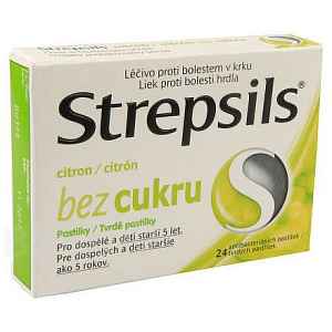 Strepsils Citron bez cukru orální pastilky  24