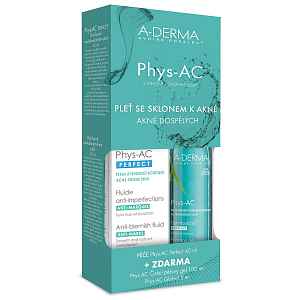 A-Derma Phys-AC Perfect 40 ml + Čisticí gel 100 ml + vzorek gel 5 ml