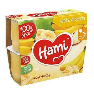 Hami 100% ov. jablko a banán 4x100g 4M