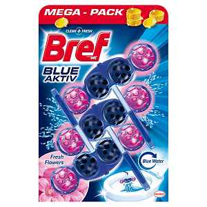 BREF Blue Aktiv Fresh Flowers tuhý WC blok 3x50 g