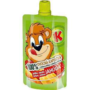 KUBÍK 100% ovocná kapsička jablko-banán-mrkev-jahoda 100g