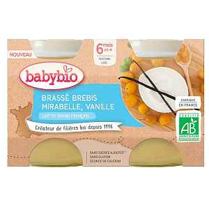 Babybio Brassé z ovčího mléka mirabelky vanilka 2x130g