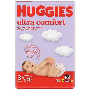 HUGGIES® Pleny jednorázové Ultra Comfort Jumbo 3, 78 ks
