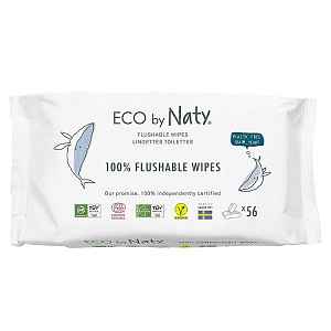 ECO BY NATY Ubrousky vlhčené bez vůně splachovatelné 56 ks