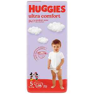 HUGGIES® Pleny jednorázové Ultra Comfort Jumbo 5, 58 ks