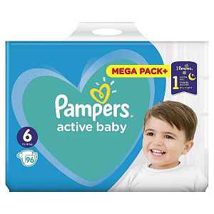 PAMPERS Active Baby 6 (13-18kg) 96ks MEGA PACK – jednorázové pleny