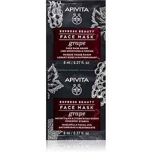 Apivita Express Beauty Grape protivrásková a zpevňující pleťová maska 2 x 8 ml