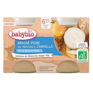 Babybio Brassé hruška skořice 2x130g