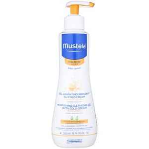Mustela Bébé Dry Skin výživný čisticí gel s obsahem ochranného krému obnovující kožní bariéru pro děti od narození 300 ml