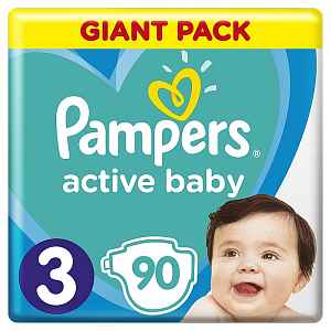 PAMPERS Active Baby 3 (6–10 kg) 90 ks - jednorázové pleny