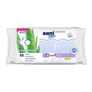 Seni Care Vlhčené ubrousky Sensitive 68 ks