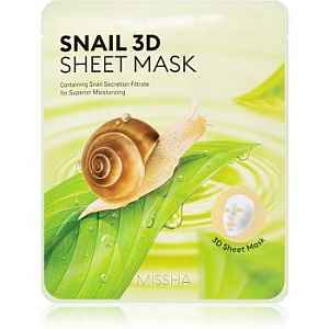Missha Snail  plátýnková maska s čisticím a osvěžujícím účinkem se šnečím extraktem 23 g