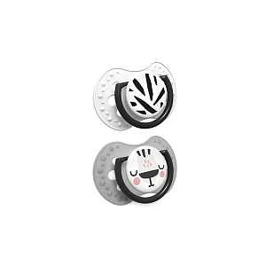 LOVI Dudlík silikonový dynamický SALT&PEPPER 6-18m 2ks