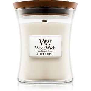 Woodwick Island Coconut vonná svíčka 275 g s dřevěným knotem