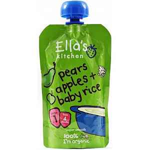 Ellas Kitchen BIO Dětská rýže hruška a jablko kapsička 120 g