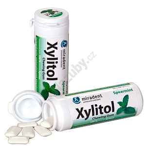 Miradent Xylitol žvýkačky spearmint, 30ks