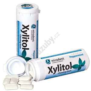 Miradent Xylitol žvýkačky PEPPERMINT, 30ks