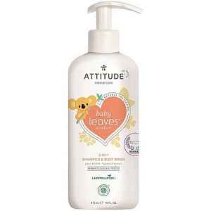 Dětské tělové mýdlo a šampon (2 v 1) ATTITUDE Baby leaves s vůní hruškové šťávy 473 ml