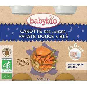 BABYBIO mrkev, sladké brambory a pšenice 2x200g
