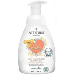 Dětská mycí pěna (2 v 1) ATTITUDE Baby leaves s vůní hruškové šťávy 295 ml