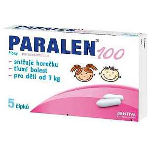 Paralen 100 čípek 5 ks