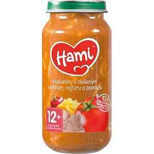 Hami příkrm Makaróny s dušeným vepřovým, rajčaty a paprikou 250 g, 12+