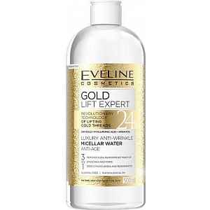 Eveline Cosmetics Gold Lift Expert Protivrásková micelární voda 3 v 1 500 ml