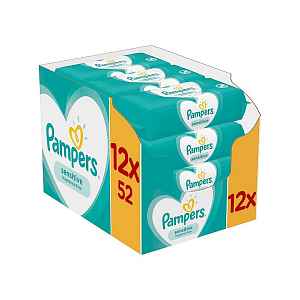 12 x PAMPERS Sensitive dětské čisticí ubrousky