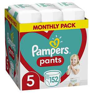 Pampers Pants vel. 5 Monthly Pack 12-17 kg plenkové kalhotky 152 ks