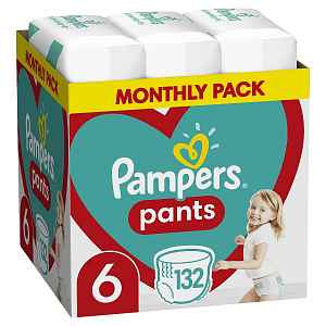 Pampers Pants vel. 6 Monthly Pack 15+ kg plenkové kalhotky 132 ks