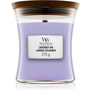 Woodwick Lavender Spa vonná svíčka 275 g s dřevěným knotem