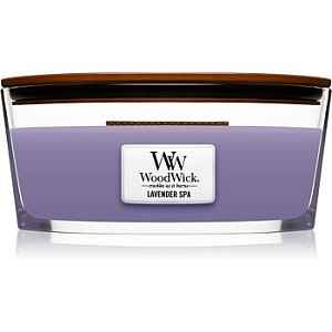 Woodwick Lavender Spa vonná svíčka s dřevěným knotem (hearthwick) 453,6 g
