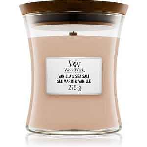 Woodwick Vanilla & Sea Salt vonná svíčka 275 g s dřevěným knotem