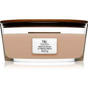 Woodwick Vanilla & Sea Salt vonná svíčka s dřevěným knotem (hearthwick) 453,6 g