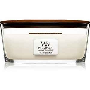 Woodwick Island Coconut vonná svíčka s dřevěným knotem (hearthwick) 453,6 g