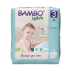 Bambo Nature 3 M 4-8 kg dětské pleny 28 ks