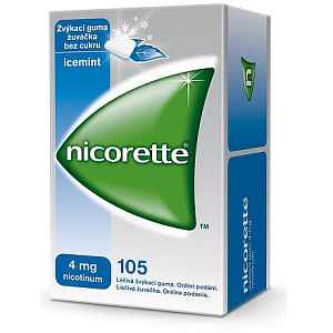Nicorette Icemint Gum 4 mg léčivá žvýkací guma 105